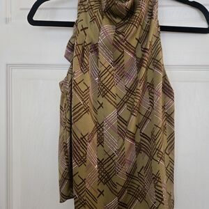 Heartloom Olive and Lavender Geometric Blouse